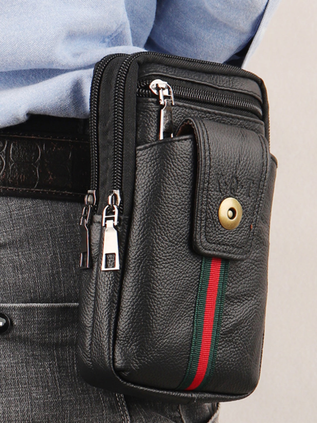Genuine Leather Belt Waist Bag