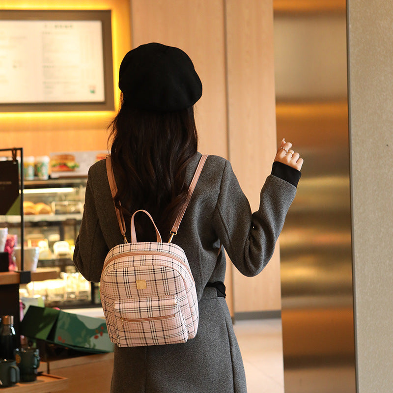Trendy Plaid Print Backpack