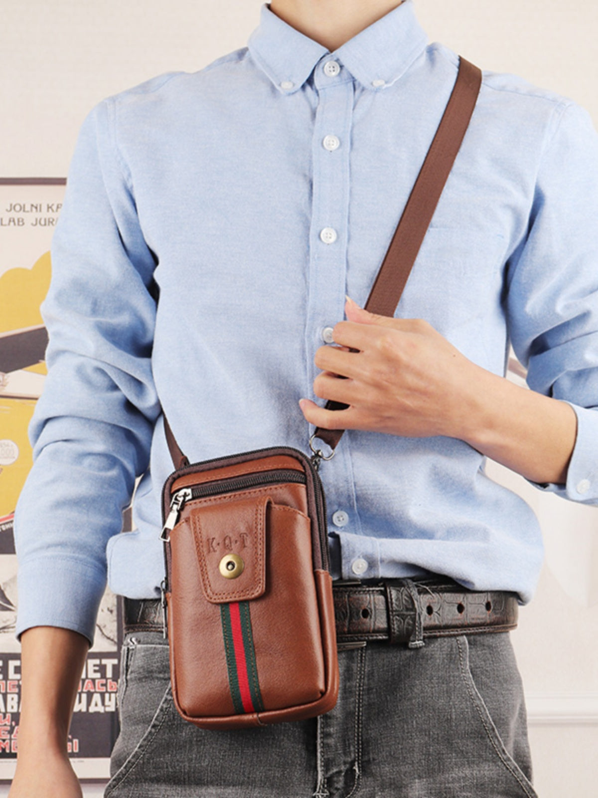 Genuine Leather Belt Waist Bag