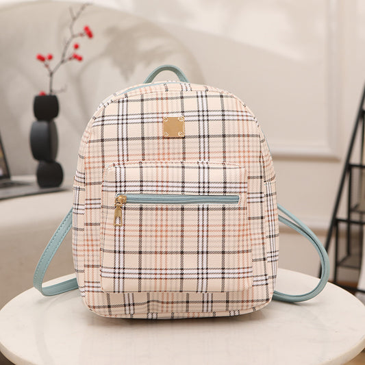 Trendy Plaid Print Backpack